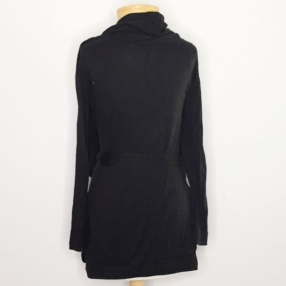 RYU | Black tie waist cardigan w/pockets - Picture 3 of 5